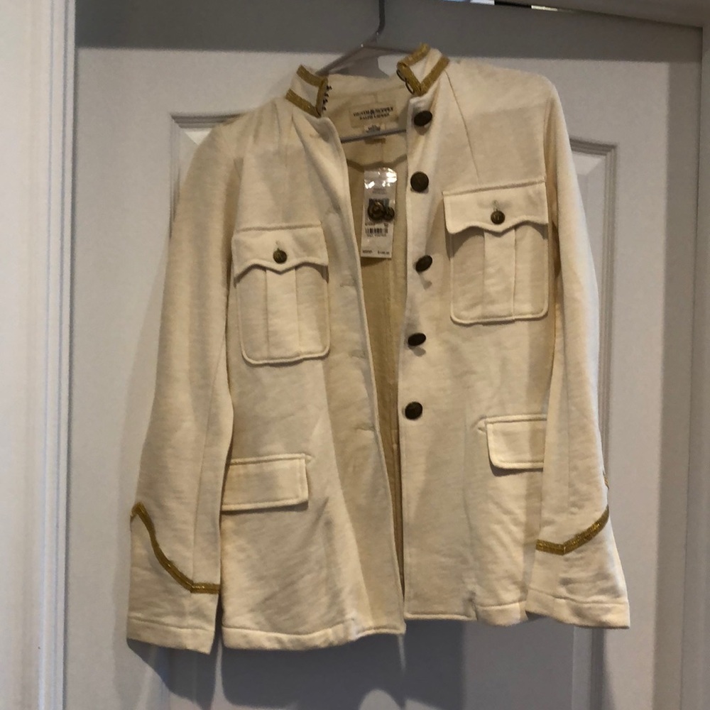 Women's Cream Jacket with Gold Accents